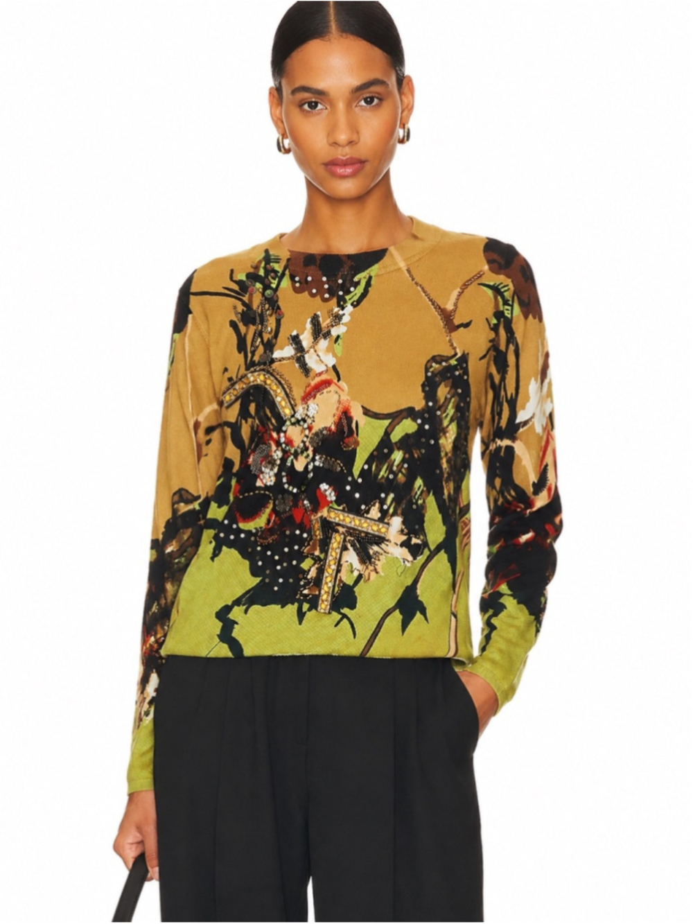Paper Parachute Embellished Floral Sweater Size Medium
